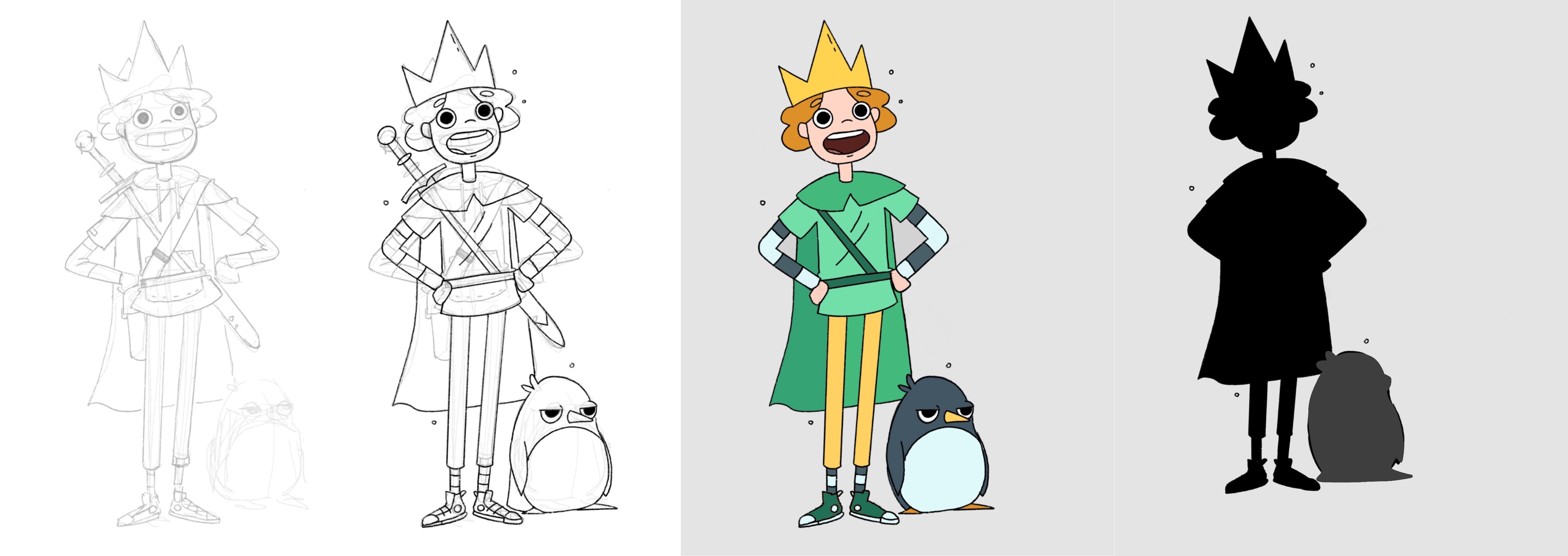 character + silhouette