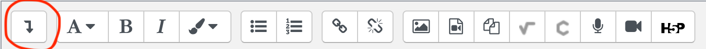editing tool bar